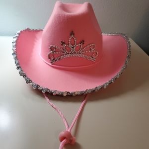 Girls pink princess cowboy hat